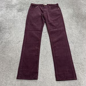 Sid Mashburn Straight Leg Button Fly Corduroy Pants Men 32x32 Plum Purple Cotton